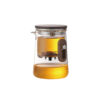 KTea Travel Edition Walnut One Touch Kungfu Tea Maker Borosilicate Glass Teaset with Detachable Infuser for Loose Leaf Tea