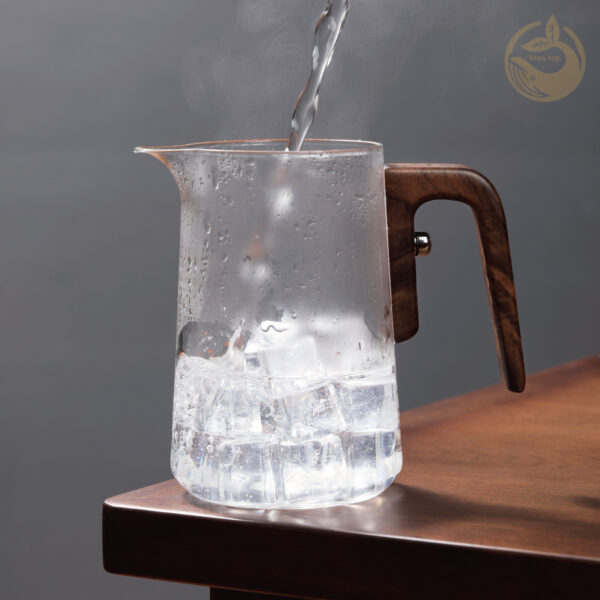 25 KTea Walnut One Touch Kungfu Tea Maker Borosilicate Glass Teapot with Detachable Infuser for Loose Leaf Tea