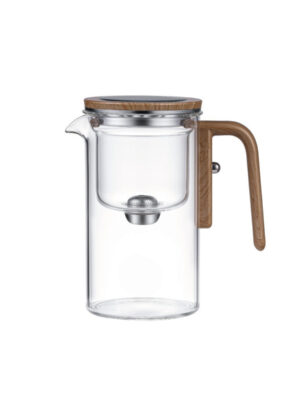 KTea One Touch Kungfu Tea Maker Borosilicate Glass Teapot with Detachable Infuser for Loose Leaf Tea