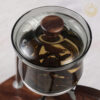 KTea Desktop Walnut One Touch Kungfu Tea Maker Borosilicate Glass Teaset with Detachable Infuser for Loose Leaf Tea