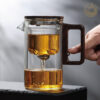 KTea Walnut One Touch Kungfu Tea Maker Borosilicate Glass Teapot with Detachable Infuser for Loose Leaf Tea
